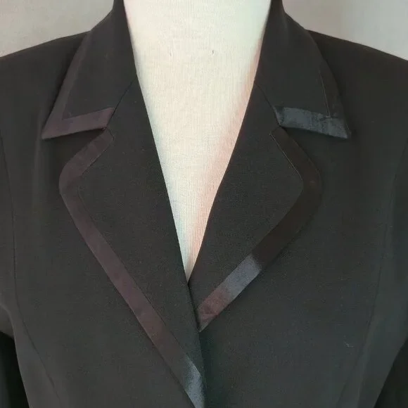 Vintage Jacob 3/4 Sleeve Blazer | Satin Trim Detail | Size 10 - Picture 8 of 10